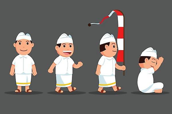 EPS 해외이미지 캐릭터 전통 배너 남자 행복 종교 문화 일러스트 휴가 새로움 사람 동양인 소년 세트 축제 달력 기도 축하 플랫 만화 수집 연도 순수 발리 인도네시아 신성 희생 마스코트 이국적 힌두교 해외일러스트 일러캐릭터 감정 아시아 어린이 섬 컨셉 인종 파일형식 벡터 이미지허브