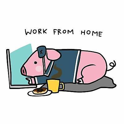 EPS 해외이미지 라이프스타일 디자인 응시 컨셉 일러스트 비즈니스 사람없음 노트북 잠옷 머그컵 돼지 도넛 재택근무 수면안대 해외일러스트 시선 옷 포유류 디저트 생활 컵 전자제품 안대 파일형식 벡터 이미지허브