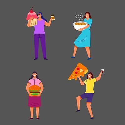 EPS 해외이미지 직업 캐릭터 여자 행복 음료 음식 포즈 컨셉 일러스트 피자 함께함 서기 미소 사람 세트 컬러풀 식사 햄버거 사회 플랫 폐기물 만화 컵케이크 수집 먹기 속도 국수 긍정 콜라 부드러움 시민 고립 인구 해로움 해외일러스트 일러캐릭터 감정 컬러 모션 패스트푸드 서양음식 표정 케이크 면류 감각 쓰레기 탄산음료 국민 공동체 파일형식 벡터 이미지허브
