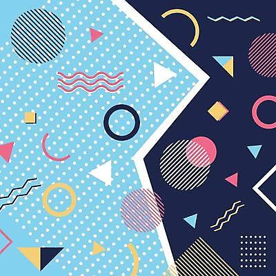 EPS 해외이미지 도형 디자인 백그라운드 패턴 일러스트 사람없음 그래픽 파란색 원형 지오메트릭 멤피스디자인 해외일러스트 컬러 무늬 파일형식 벡터 이미지허브