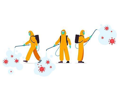 EPS 해외이미지 캐릭터 얼굴 장갑 일러스트 건강 가면 안전 사람 정장 펼침 수비 플랫 보호 질병 위험 만화 예방 감염 분무기 반대 박테리아 보호자 장교 살균 해외일러스트 일러캐릭터 잡화 옷 컨셉 의학 모션 신체부위 파일형식 벡터 이미지허브