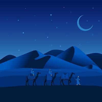 EPS 해외이미지 종교 모래 여행 백그라운드 일러스트 교통시설 하늘 사람 파란색 여행객 산책 사막 탐험 뜨거움 황무지 중앙 승차 야간 초승달 이슬람교 사파리 기회 장면 낙타 아라비아 동쪽 통과 단봉낙타 라마단 사바나 아랍어 해외일러스트 자연요소 컬러 교통 포유류 모션 휴식 달 방향 시설 파일형식 벡터 이미지허브