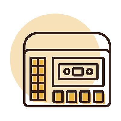 EPS 해외이미지 음악 일러스트 사람없음 카세트테이프 복고 아날로그 카세트플레이어 해외일러스트 문화예술 플레이어 파일형식 벡터 이미지허브