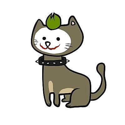 EPS 해외이미지 컨셉 일러스트 미소 사람없음 고양이 할로윈 유머 조커 패러디 해외일러스트 감정 포유류 표정 반려동물 파일형식 벡터 이미지허브