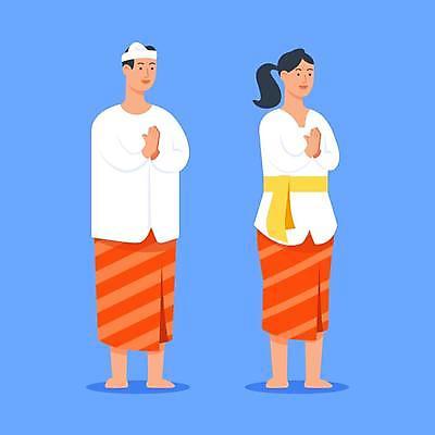 EPS 해외이미지 캐릭터 전통 커플 여자 남자 행복 아시아 종교 문화 일러스트 서기 사람 소년 침묵 인사 의식 플랫 발리 인도네시아 환영 마스코트 힌두교 해외일러스트 일러캐릭터 감정 나라 어린이 섬 관계 모션 소리 예절 파일형식 벡터 이미지허브