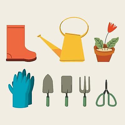 EPS 해외이미지 식물 공원 꽃 화분 장갑 신발 포크 잎 농업 일러스트 부츠 취미 야외 농장 노란색 정원 희망 봄 장비 공구 플랫 냄비 수집 삽 물주기 원예 고무 돌봄 커터 항목 해외일러스트 식기 잡화 계절 공공시설 감정 산업 컬러 모션 도구 솥 파일형식 벡터 이미지허브