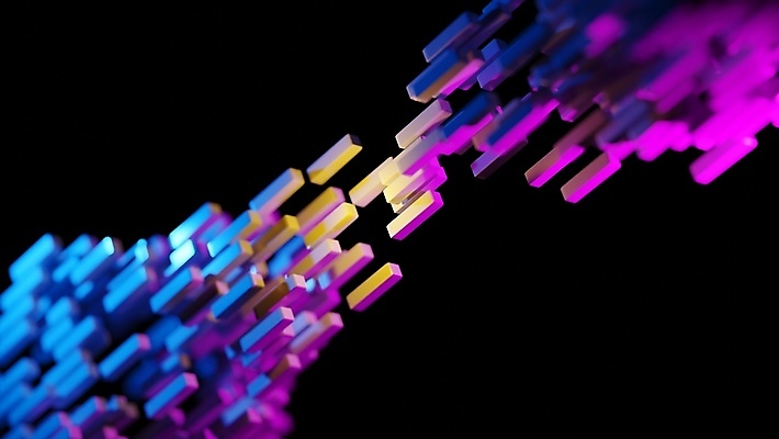 포토 JPG 해외이미지 모양 백그라운드 컨셉 벽지 검은배경 추상 미래 사람없음 뷰티 3D 어둠 입자 연결 접속 자주색 네온 청록색 해외포토 컬러 무늬 검은색 디지털합성 파일형식 이미지허브