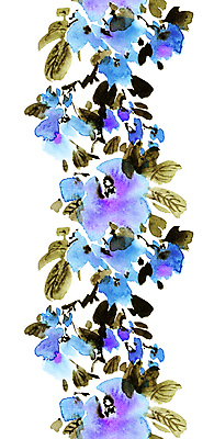 포토 JPG 해외이미지 꽃잎 꽃 줄기 잎 일러스트 캘리그라피 붓터치 수묵화 미술 사람없음 파란색 동양화 번짐 해외일러스트 식물 컬러 문화예술 파일형식 효과 이미지허브