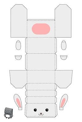 EPS 해외이미지 일러스트 사람없음 토끼 종이접기 DIY 목업 전개도 해외일러스트 종이 포유류 취미 반려동물 접기 파일형식 벡터 동물 모션 이미지허브