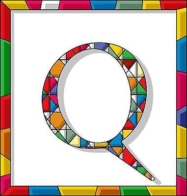 EPS 해외이미지 디자인 알파벳 대문자 타이포그라피 사람없음 스테인드글라스 Q 문자 영어 유리 파일형식 벡터 재질 이미지허브