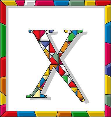 EPS 해외이미지 디자인 알파벳 대문자 타이포그라피 사람없음 X 스테인드글라스 문자 영어 유리 파일형식 벡터 이미지허브