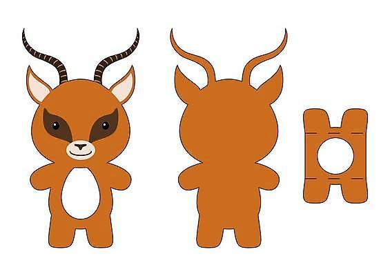 EPS 해외이미지 일러스트 사람없음 종이접기 DIY 가젤 전개도 해외일러스트 동물 종이 취미 접기 파일형식 벡터 이미지허브