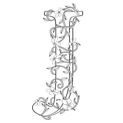 EPS 해외이미지 디자인 알파벳 선 꽃무늬 곡선 캘리그라피 대문자 흑백 타이포그라피 사람없음 J 문자 영어 꽃 무늬 촬영기법 파일형식 벡터 이미지허브