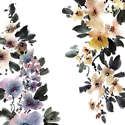 포토 JPG 해외이미지 꽃잎 꽃 줄기 잎 일러스트 캘리그라피 붓터치 수묵화 미술 사람없음 갈색 동양화 번짐 해외일러스트 식물 컬러 문화예술 파일형식 효과 이미지허브