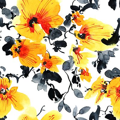 포토 JPG 해외이미지 꽃잎 꽃 줄기 백그라운드 잎 일러스트 캘리그라피 붓터치 수묵화 미술 사람없음 노란색 동양화 번짐 해외일러스트 식물 컬러 문화예술 파일형식 효과 이미지허브