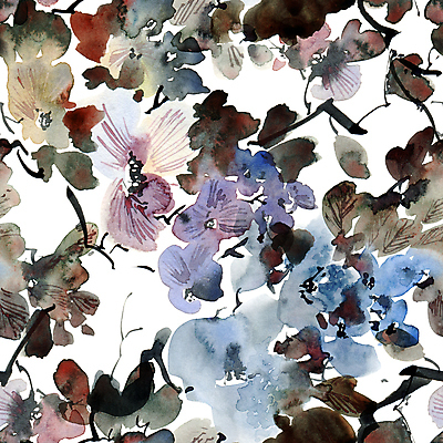 포토 JPG 해외이미지 꽃잎 꽃 백그라운드 일러스트 캘리그라피 붓터치 수묵화 미술 사람없음 파란색 동양화 번짐 해외일러스트 식물 컬러 문화예술 파일형식 효과 이미지허브