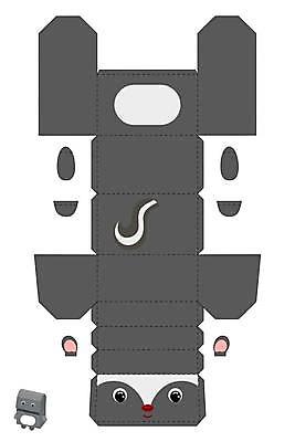 EPS 해외이미지 일러스트 사람없음 종이접기 DIY 스컹크 전개도 해외일러스트 종이 취미 접기 파일형식 벡터 이미지허브