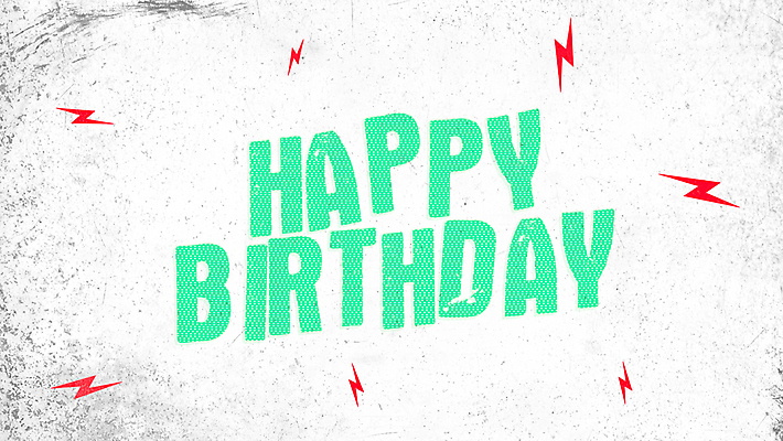 JPG 해외이미지 영어 일러스트 타이포그라피 사람없음 생일 데이 민트색 번개모양 해피버스데이 해외일러스트 모양 문자 기념일 컬러 번개 파일형식 이미지허브