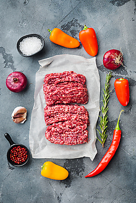 포토 JPG 해외이미지 고추 사람없음 소고기 후추 로즈메리 다진고기 미니파프리카 적양파 해외포토 채소 양파 육류 허브 향신료 파일형식 이미지허브