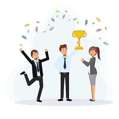 EPS 해외이미지 전신 여자 남자 일러스트 성공 들기 성인 세명 손들기 축하 비즈니스맨 비즈니스우먼 박수 트로피 비즈니스캐릭터 동료 꽃가루 다리들기 우수사원 성인만 해외일러스트 일러캐릭터 캐릭터 컨셉 비즈니스 관계 모션 사람 손짓 직장인 가루 상_우승 파일형식 벡터 이미지허브