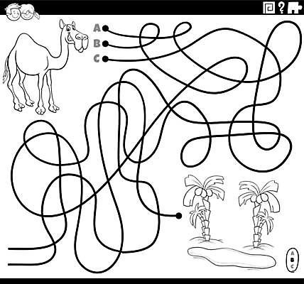 EPS 해외이미지 동물 템플릿 캐릭터 디자인 교육 길 어린이 선 일러스트 흑백 취미 그래픽 책 유치원 게임 퍼즐 수수께끼 어플리케이션 만화 검색 그림 낙타 페이지 문제집 미로 해결 발견 단봉낙타 루트 방법 색칠공부 선로 초보 해외일러스트 일러캐릭터 포유류 놀이 촬영기법 사람 학습 색칠 파일형식 벡터 이미지허브