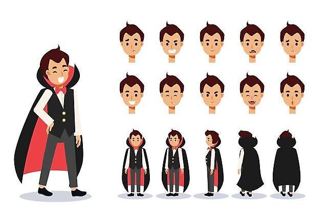 EPS 해외이미지 전신 캐릭터 남자 행복 얼굴 어린이 일러스트 휴가 미술 미소 사람 정장 소년 그래픽 빨간색 세트 파티 기쁨 할로윈 축하 표현 플랫 만화 수집 애니메이션 고립 아바타 해외일러스트 일러캐릭터 옷 감정 컬러 컨셉 문화예술 표정 이벤트 신체부위 파일형식 벡터 이미지허브