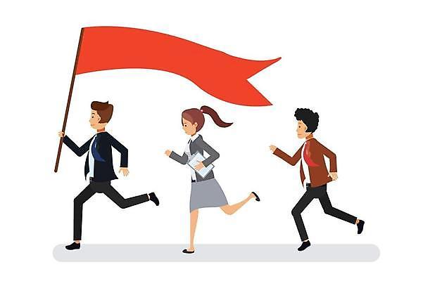 EPS 해외이미지 전신 여자 남자 일러스트 함께함 들기 정장 성인 세명 달리기 깃발 비즈니스맨 비즈니스우먼 비즈니스캐릭터 동료 리더 리더쉽 프로젝트 성인만 해외일러스트 일러캐릭터 캐릭터 옷 컨셉 비즈니스 관계 모션 사람 직장인 파일형식 벡터 이미지허브
