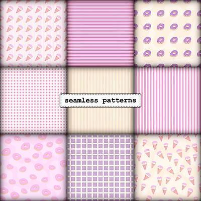 EPS 해외이미지 어린이 음식 분홍색 패턴 일러스트 포장 추상 아이스크림 디저트 사탕 케이크 줄무늬 빵집 직물 점 도넛 달콤 만화 설탕 크림 손그림 라일락 파스텔톤 페스츄리 포장소품 해외일러스트 꽃 빵 컬러 무늬 사람 상점 맛 오브젝트 포장재료 파일형식 벡터 이미지허브