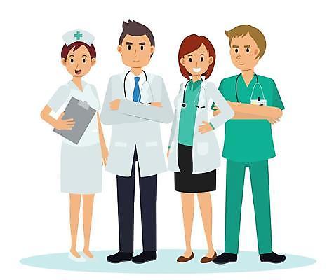 EPS 해외이미지 전신 여자 남자 허리손 일러스트 서기 들기 여러명 성인 팔짱 간호사 의료진 의사 서류판 성인만 해외일러스트 직업 포즈 다수 의학 모션 사람 사무용품 파일형식 벡터 이미지허브