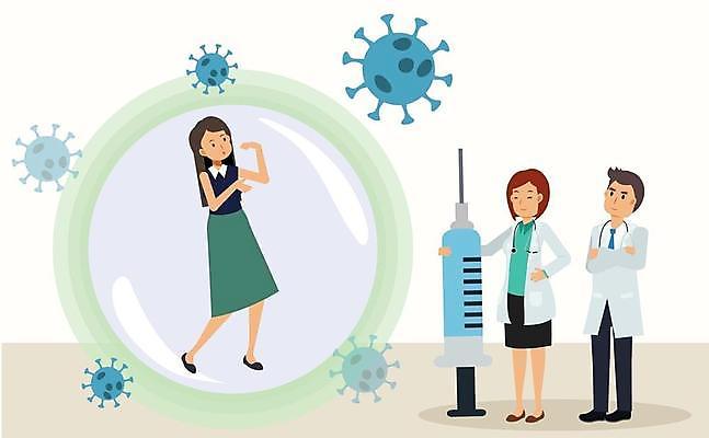 EPS 해외이미지 전신 여자 남자 허리손 일러스트 주사기 서기 들기 성인 세명 팔짱 의료진 의사 보호 면역력 백신 성인만 코로나바이러스 백신접종 델타변이바이러스 오미크론 해외일러스트 직업 포즈 컨셉 의학 의료기기 모션 사람 바이러스 접종 파일형식 벡터 이미지허브