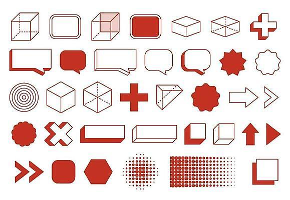 EPS 해외이미지 화살표 말풍선 일러스트 사람없음 빨간색 입체 디자인소스 입체도형 해외일러스트 도형 컬러 파일형식 벡터 편집소스 이미지허브