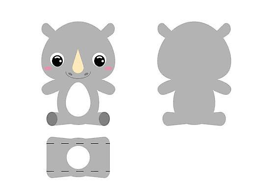 EPS 해외이미지 일러스트 사람없음 종이접기 코뿔소 DIY 전개도 해외일러스트 종이 포유류 취미 접기 파일형식 벡터 동물 모션 이미지허브