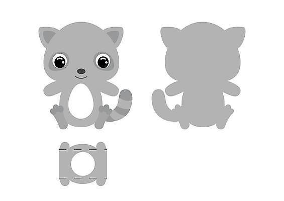 EPS 해외이미지 일러스트 사람없음 종이접기 DIY 라쿤 전개도 해외일러스트 종이 취미 너구리 접기 파일형식 벡터 이미지허브