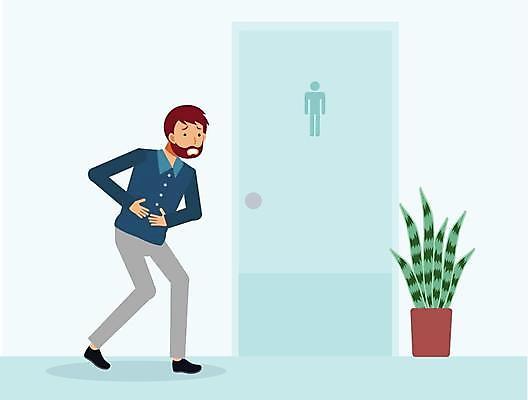 EPS 해외이미지 캐릭터 남자 컨셉 일러스트 사람 그래픽 문 방 고통 플랫 만화 문제 변기통 해외일러스트 일러캐릭터 감정 파일형식 벡터 이미지허브