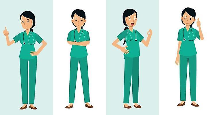 EPS 해외이미지 전신 여자 허리손 일러스트 청진기 서기 여러명 성인 팔짱 의료진 의사 가리킴 최고 OK 따봉 간호복 성인여자만 해외일러스트 직업 포즈 다수 유니폼 의학 의료기기 모션 사람 손짓 여자만 성인만 파일형식 벡터 이미지허브