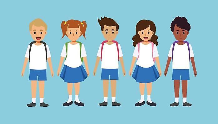 EPS 해외이미지 캐릭터 학생 여자 교육 남자 행복 어린이 유니폼 일러스트 배낭 학교 함께함 서기 사람 소년 스터디 우정 유치원 그룹 플랫 만화 신학기 해외일러스트 일러캐릭터 옷 감정 컨셉 가방 모션 친구 학습 파일형식 벡터 잡화 관계 이미지허브