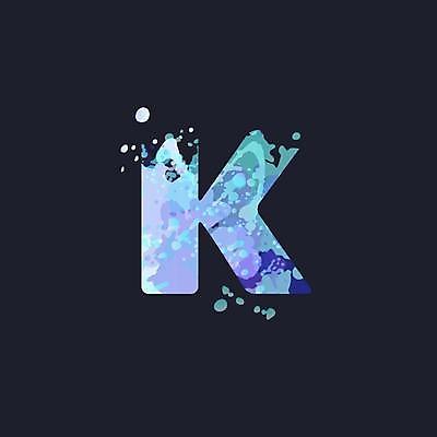 EPS 해외이미지 디자인 알파벳 대문자 타이포그라피 사람없음 파란색 보라색 K 문자 영어 컬러 파일형식 벡터 이미지허브