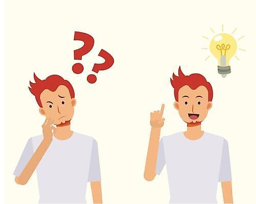 EPS 해외이미지 남자 생각 일러스트 아이디어 웃음 상반신 성인 두명 물음표 비즈니스맨 비즈니스캐릭터 갸우뚱 의문 성인남자만 해외일러스트 일러캐릭터 캐릭터 기호 컨셉 비즈니스 모션 표정 사람 직장인 남자만 성인만 파일형식 벡터 이미지허브