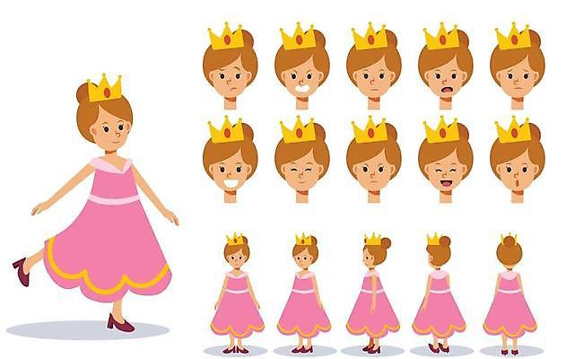 EPS 해외이미지 전신 캐릭터 드레스 여자 행복 얼굴 어린이 분홍색 일러스트 휴가 왕관 미술 미소 사람 그래픽 세트 노란색 파티 기쁨 할로윈 축하 표현 플랫 만화 수집 애니메이션 고립 아바타 해외일러스트 일러캐릭터 옷 감정 컬러 컨셉 문화예술 표정 이벤트 신체부위 파일형식 벡터 이미지허브