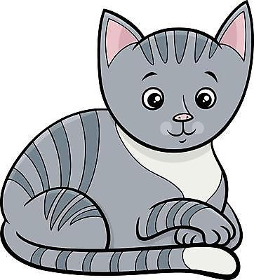 EPS 해외이미지 엎드리기 일러스트 사람없음 귀여움 고양이 회색 만화 해외일러스트 컬러 컨셉 포유류 모션 반려동물 파일형식 벡터 이미지허브