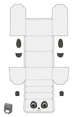 EPS 해외이미지 일러스트 사람없음 판다 종이접기 DIY 전개도 해외일러스트 종이 곰 취미 접기 파일형식 벡터 이미지허브