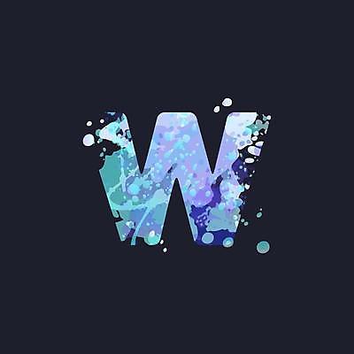 EPS 해외이미지 디자인 알파벳 대문자 타이포그라피 사람없음 파란색 보라색 W 문자 영어 컬러 파일형식 벡터 이미지허브