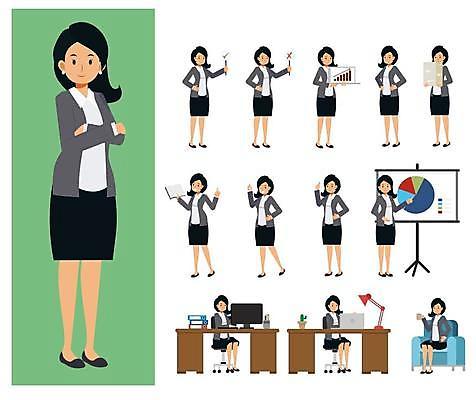 EPS 해외이미지 전신 여자 의자 일러스트 그래프 휴식 말하기 서기 들기 여러명 성인 소파 손들기 팔짱 팻말 업무 비즈니스우먼 발표 비즈니스캐릭터 책상 서류더미 성인여자만 해외일러스트 일러캐릭터 캐릭터 가구 다수 컨셉 비즈니스 모션 프레임 사람 작업 직장인 문서 여자만 성인만 파일형식 벡터 더미 이미지허브