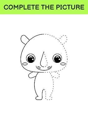 EPS 해외이미지 클립아트 동물 캐릭터 디자인 교육 어린이 일러스트 학교 놀이 동물원 책 운동 페인트 유치원 게임 아기 퍼즐 퀴즈 그리기 끝 만화 그림 심플 윤곽 페이지 코뿔소 고립 대칭 해외일러스트 일러캐릭터 포유류 모션 건강 사람 파일형식 벡터 이미지허브