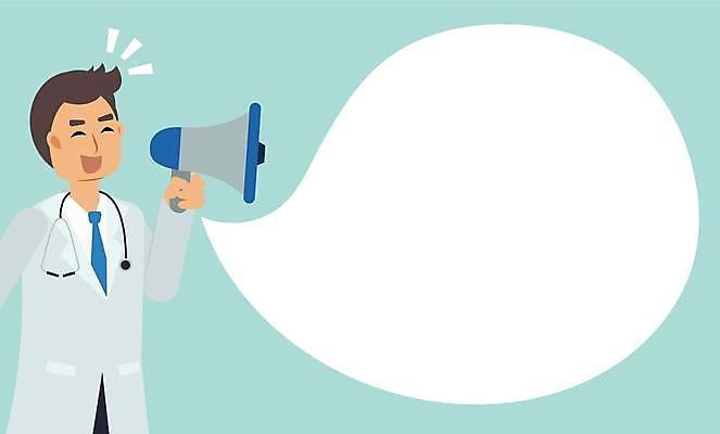 EPS 해외이미지 남자 말풍선 일러스트 프레임 말하기 한명 들기 상반신 성인 확성기 외침 의료진 의사 알림 성인남자한명만 해외일러스트 직업 1 의학 모션 사람 소리 남자한명만 성인남자만 파일형식 벡터 이미지허브