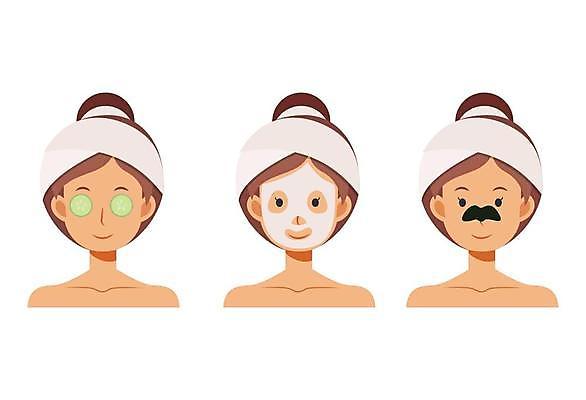EPS 해외이미지 캐릭터 여자 얼굴 일러스트 건강 가면 미소 사람 치료 머리 스파 플랫 만화 피부 고립 돌봄 위생관리 해외일러스트 일러캐릭터 의학 모션 표정 관리 신체부위 파일형식 벡터 이미지허브