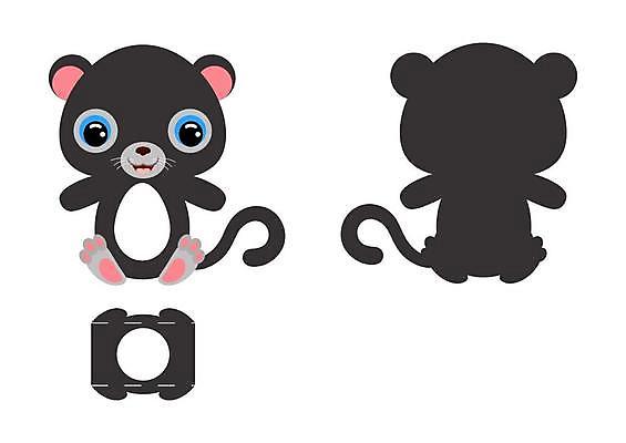 EPS 해외이미지 일러스트 사람없음 종이접기 DIY 흑표범 전개도 해외일러스트 종이 취미 표범 접기 파일형식 벡터 이미지허브