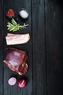 포토 JPG 해외이미지 사람없음 소고기 소금 베이컨 후추 소간 적양파 해외포토 양파 육류 돼지고기 향신료 파일형식 이미지허브