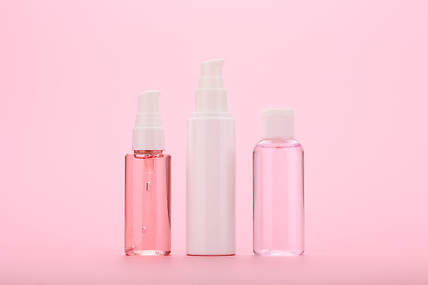 포토 JPG 해외이미지 실내 사람없음 화장품 스킨케어 공병 목업 분홍색배경 해외포토 분홍색 백그라운드 내부 뷰티 병_담는 파일형식 이미지허브