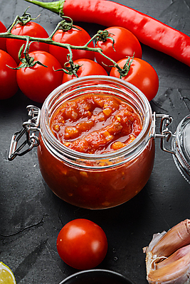 포토 JPG 해외이미지 전통 음식 토마토 채소 유리 고추 검은배경 요리 사람없음 빨간색 뜨거움 항아리 조미료 사발 맛 유기농 매움 레시피 성분 살사소스 할라피뇨 핸드메이드 해외포토 웰빙 컬러 백그라운드 컨셉 재질 검은색 도자기 사기그릇 소스_음식 향미료 파일형식 이미지허브
